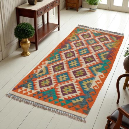 Chodnik kilim Chobi 76x202 – ręcznie tkany z wełny w Afganistanie