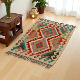   Dywan kilim Chobi 62x80 – ręcznie tkany z wełny w Afganistanie
