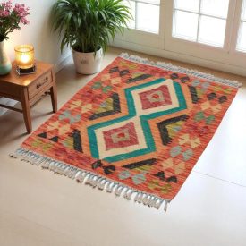   Dywan kilim Chobi 87x65 – ręcznie tkany z wełny w Afganistanie