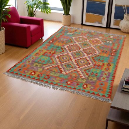 Dywan Kilim Chobi 196x133 ręcznie tkany afgański kilim