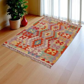   Dywan kilim Chobi 152x101 – ręcznie tkany z wełny w Afganistanie