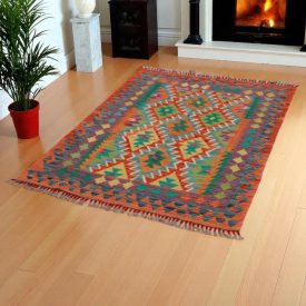   Dywan kilim Chobi 144x106 – ręcznie tkany z wełny w Afganistanie