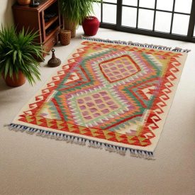   Dywan Kilim Chobi 115x81 ręcznie tkany afgański kilim z wełny