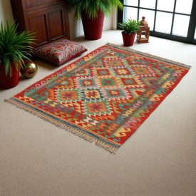   Dywan kilim Chobi 148x102 – ręcznie tkany z wełny w Afganistanie