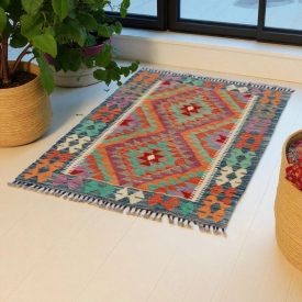   Dywan Kilim Chobi 125x91 ręcznie tkany afgański kilim z wełny