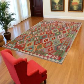   Dywan Kilim Chobi 253x179 ręcznie tkany afgański kilim z wełny