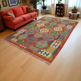 Dywan Kilim Chobi 202x288 ręcznie tkany afgański kilim