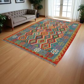 Dywan Kilim Chobi 211x302 ręcznie tkany afgański kilim