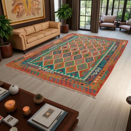 Dywan Kilim Chobi 207x300 ręcznie tkany afgański kilim