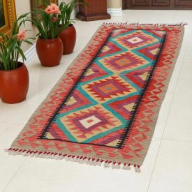 Dywan Kilim Chobi 71x188 ręcznie tkany afgański kilim