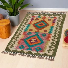   Dywan kilim Chobi 80x57 – ręcznie tkany z wełny w Afganistanie