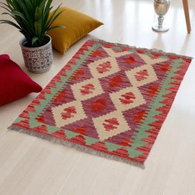   Dywan kilim Chobi 86x67 – ręcznie tkany z wełny w Afganistanie