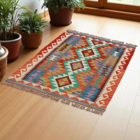   Dywan Kilim Chobi 126x88 ręcznie tkany afgański kilim z wełny
