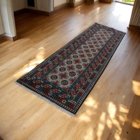 Orientalny chodnik Aqcha Bukhara 80x285 ręcznie wiązany dywan afgański