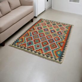   Ręcznie tkany kilim Chobi 131x181 – z wełny, z Afganistanu