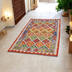   Chodnik dywanowy Kilim Chobi 110x200 ręcznie tkany kilim afgański