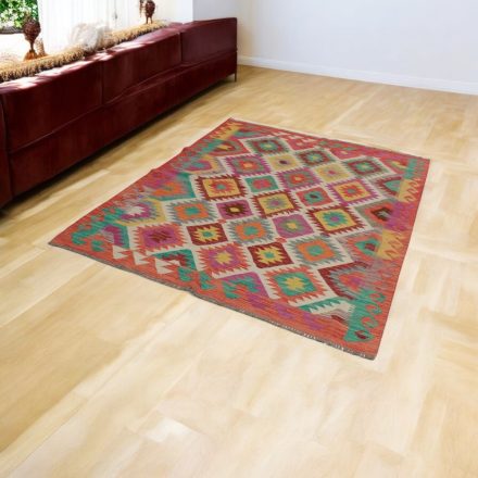 Dywan Kilim wełniany Chobi 157x198 ręcznie tkany Kilim afgański
