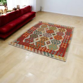   Etniczny dywan kilim Chobi 147x202 – ręcznie tkany z Afganistanu