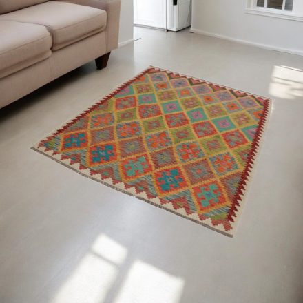 Kilim ręcznie tkany Chobi 158x202 dywan Kilim wełniany afgański