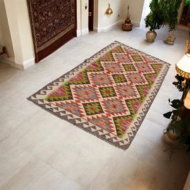 Chodnik Kilim ręcznie tkany 92x207 Dywan Kilim Maimana