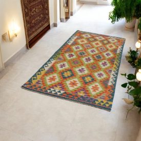   Dywan Kilim etniczny Chobi 101x213 ręcznie tkany dywan Kelim