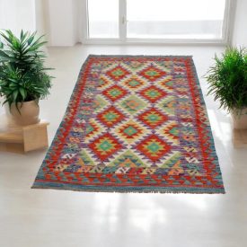   Dywan Kilim wełniany Chobi 100x200 ręcznie tkany Kilim afgański