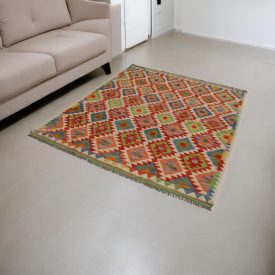   Kilim ręcznie tkany Chobi 160x194 dywan Kilim wełniany afgański
