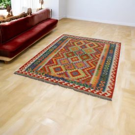 Dywan kilim Chobi 159x195 – ręcznie tkany z Afganistanu