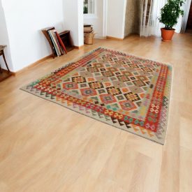 Kilim afgański Chobi 205x295 ręcznie tkany kilim etniczny