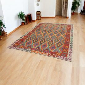   Etniczny dywan kilim Chobi 202x295 – ręcznie tkany z Afganistanu