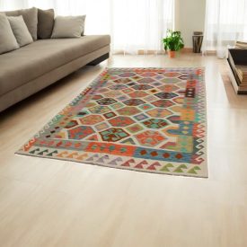   Kilim wełniany Chobi 193x299 – ręcznie tkany z Afganistanu