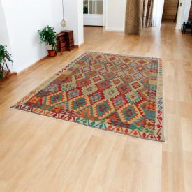   Etniczny dywan kilim Chobi 200x296 – ręcznie tkany z Afganistanu