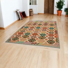   Etniczny dywan kilim Chobi 206x304 – ręcznie tkany z Afganistanu