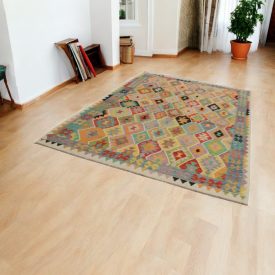 Kilim afgański Chobi 205x297 ręcznie tkany kilim etniczny