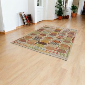   Ręcznie tkany kilim Chobi 212x294 – z wełny, z Afganistanu