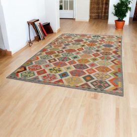   Etniczny dywan kilim Chobi 204x304 – ręcznie tkany z Afganistanu