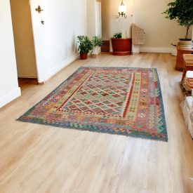 Dywan kilim Maimana 216x305 – ręcznie tkany z Afganistanu