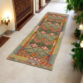   Chodnik Kilim wełniany Chobi 79x292 ręcznie tkany Kilim afgański