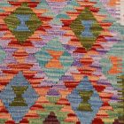 Etniczny chodnik Kelim Chobi 63x202 ręcznie tkany dywan Kelim