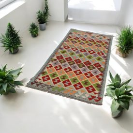   Chodnik Kilim afgański Chobi 86x200 ręcznie tkany kilim etniczny