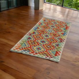   Chodnik dywanowy Kilim Chobi 85x205 ręcznie tkany kilim afgański
