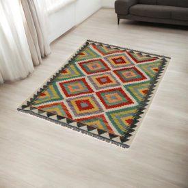 Dywan Kilim etniczny Chobi 87x127 ręcznie tkany dywan Kelim