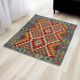 Kilim afgański Chobi 86x126 ręcznie tkany kilim etniczny