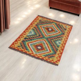   Ręcznie tkany kilim Chobi 75x119 – z wełny, z Afganistanu