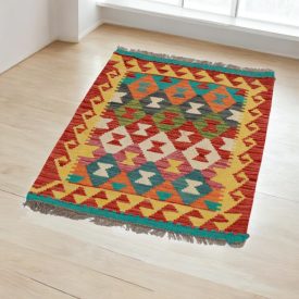   Dywan Kilim wełniany Chobi 60x92 ręcznie tkany Kilim afgański