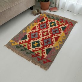 Autentyczny kilim 66x93 – z wełny, z Afganistanu