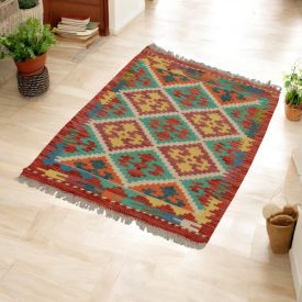   Ręcznie tkany kilim Chobi 62x101 – z wełny, z Afganistanu