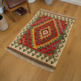 Ręcznie tkany kilim 62x96 – z wełny, autentyczny