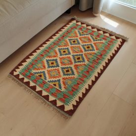 Etniczny dywan kilim Chobi 63x90 – ręcznie tkany z wełny