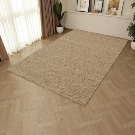 Gruby dywan wełniany szary 160x250 jednokolorowy dywan do salonu